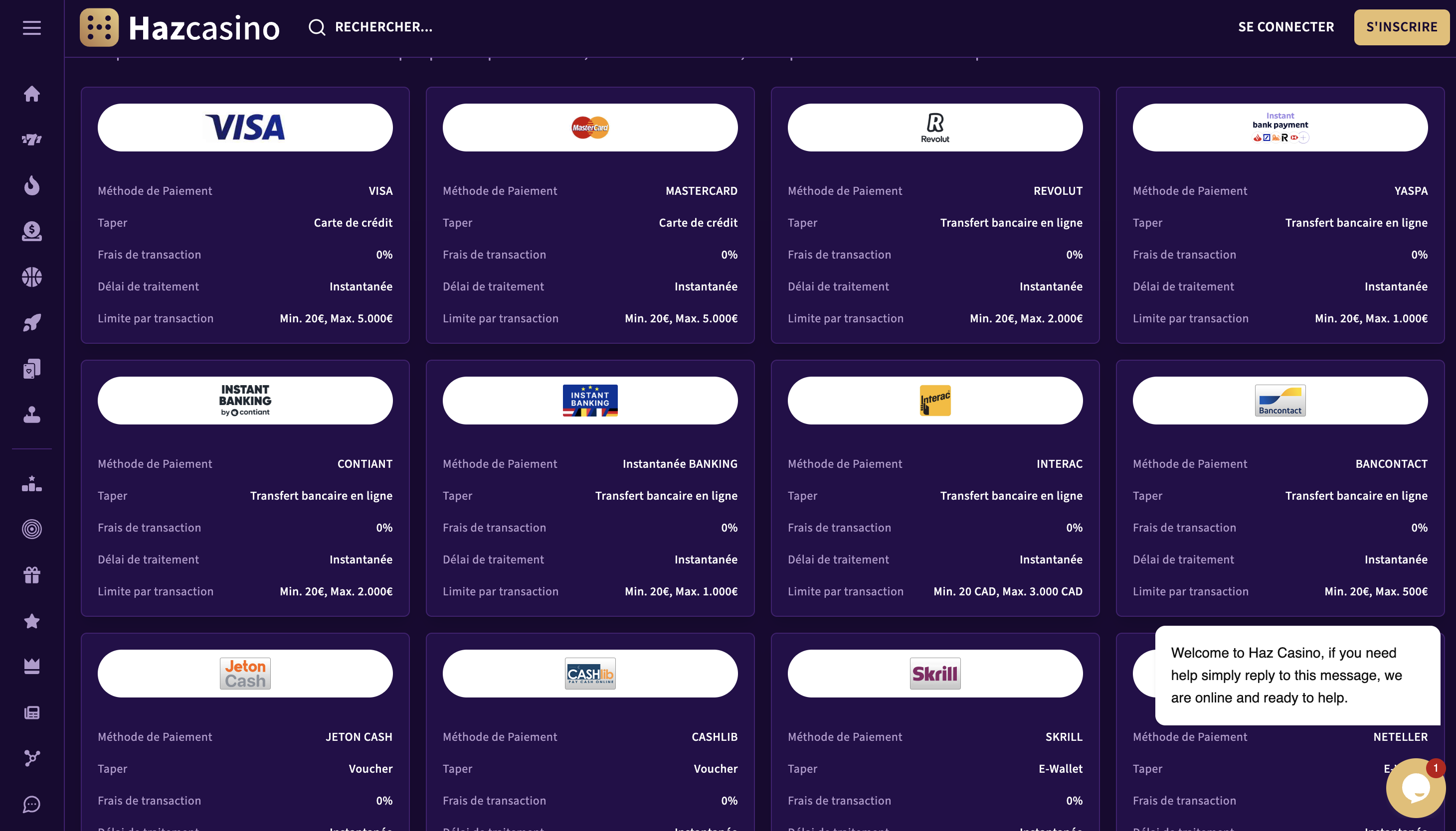 Méthodes de dépôt et retrait disponibles sur la plateforme de casino en ligne